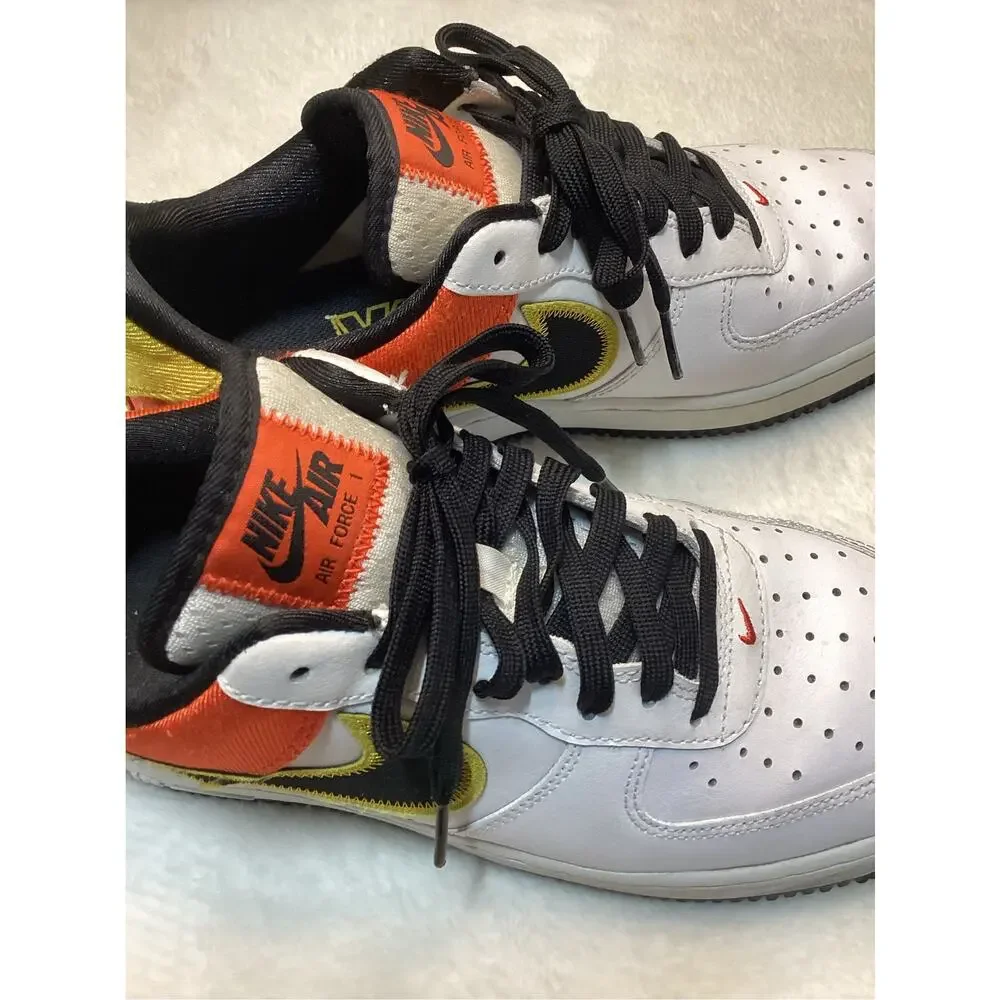Nike Air Force 1 Low Men’s 7.5 Women’s 9 White Orange Black Rare Sneakers